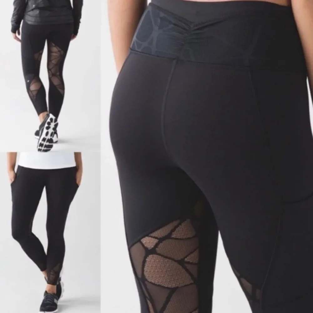 Rare LULULEMON Goal Crusher Black Leggings Size 4
